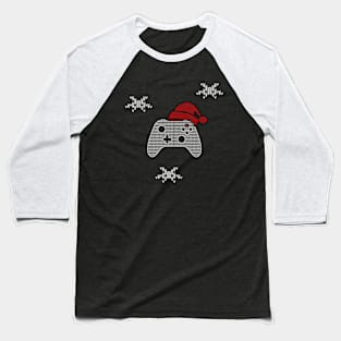 Gaming Controller Space Invaders Christmas with Wool Knitting Design Baseball T-Shirt